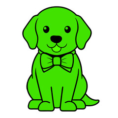 Fototapeta premium green dog png (AI-generated)