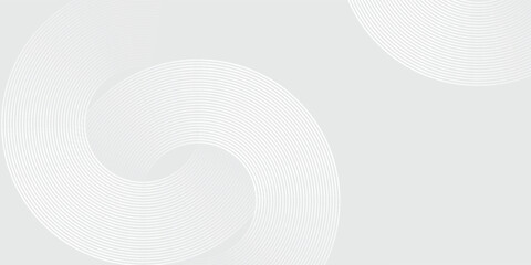 White geometric abstract background overlap layer on bright space with lines effect decoration. Modern graphic design element circles style concept for banner.