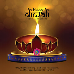 Vector illustration of Happy Diwali social media feed template written Hindi text means happy Diwali
