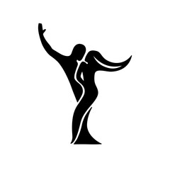 silhouette vector illustration of man and woman dancing