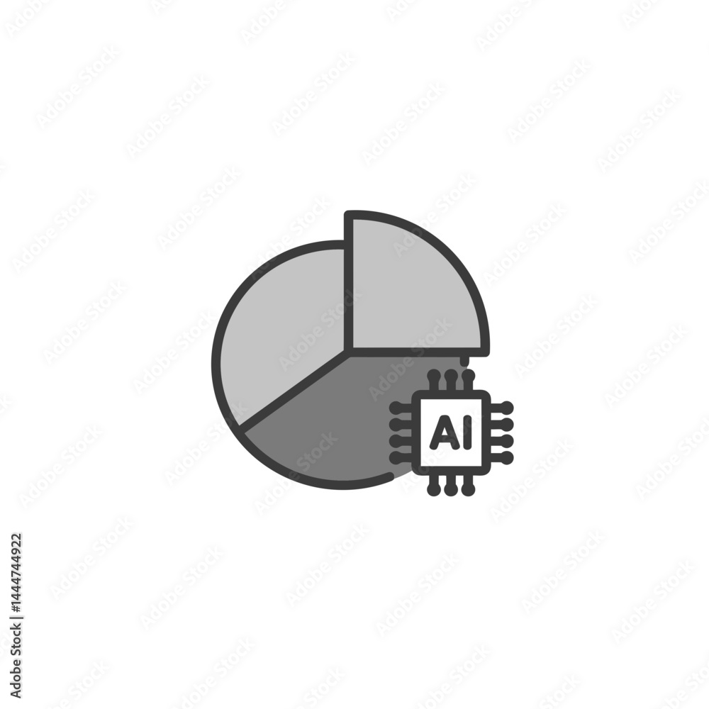 Poster ai-powered data analysis: a graphic illustrating the fusion of artificial intelligence with data ana