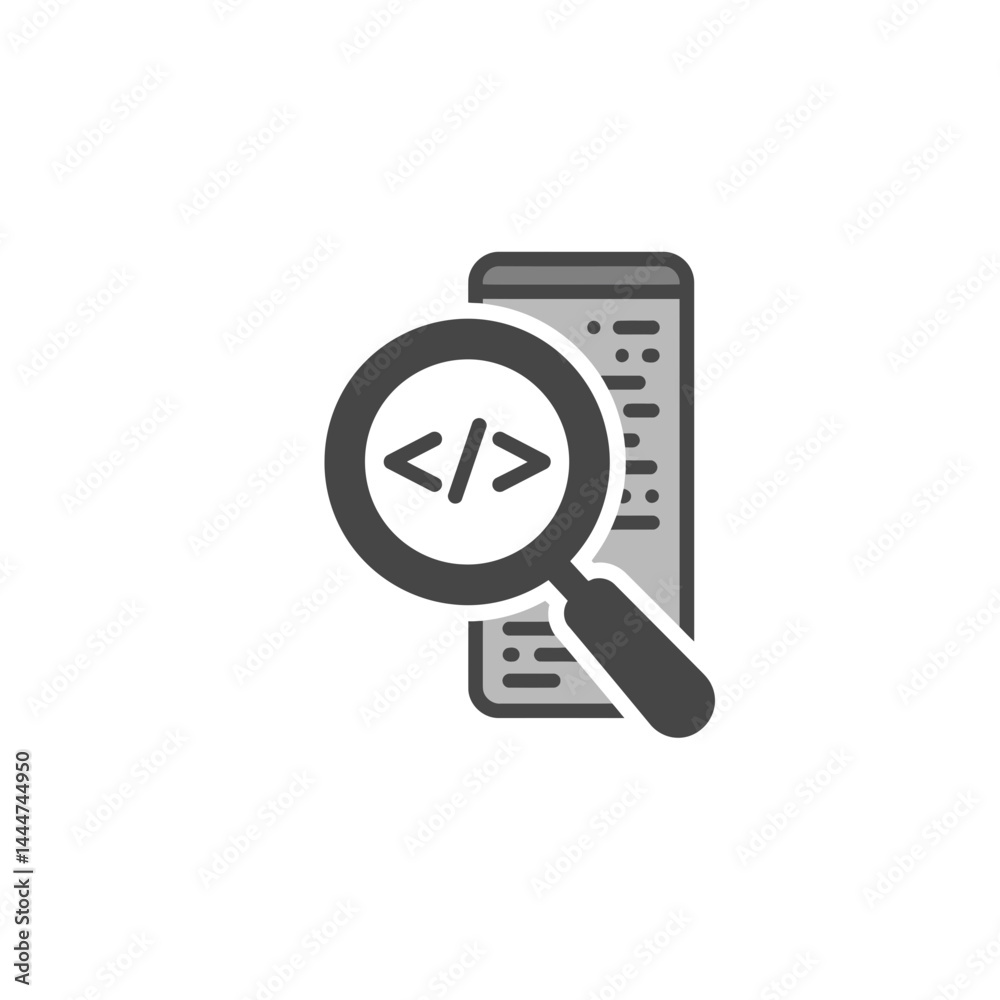 Poster decoding the digital blueprint: a symbolic representation of code inspection, emphasizing precision 