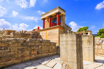Heraklion, Crete. Greece. Knossos Palace. Ruins of the famous Minoan palace.