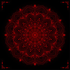 Elegant Red Mandala in Luxury Style – Vector Art for Invitation Card, Greeting Design, Packaging Label, Digital Poster, Ornamental Cover, Decorative Template, Celebration Use