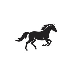 Fototapeta premium Elegant Gallop Silhouette: A sleek and stylized silhouette captures the dynamic movement of a horse in full gallop, symbolizing freedom and power.