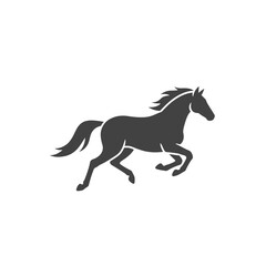 Fototapeta premium Equestrian Silhouette: A minimalist silhouette of a horse in full gallop, embodying grace and power in a simple, graphic form. 