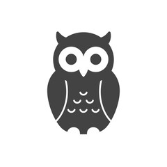 Fototapeta premium Wise Owl Emblem: A sleek, stylized silhouette of a wise owl stands tall, embodying wisdom, knowledge, and a keen observational eye. Perfect for conveying intelligence and insight.