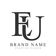 EU trendy logotype template. Initial letter e and u classic font style. Creative logo for company name or identity.