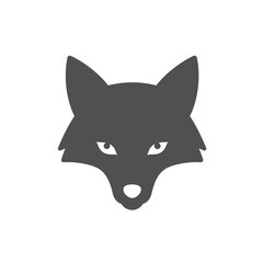 Fototapeta premium Fox Icon: A simple and elegant graphic of a fox face. Its iconic silhouette makes it ideal for any design project, symbolizing cunning, intelligence, and adaptability.