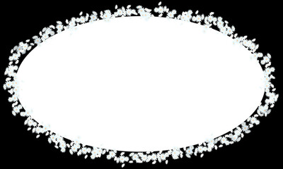 白い小花やカモミールの可愛いフレーム★モノクロフレーム