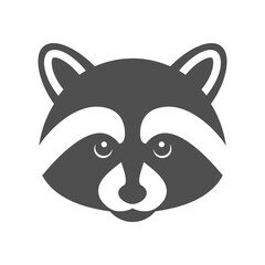 Obraz premium Raccoon Icon: A simple and charming illustrated icon of a raccoon's face, ideal for adding a touch of woodland whimsy to various design projects. 