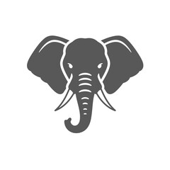 Fototapeta premium Elephant Head Icon: Strong and majestic elephant head icon, perfect for logos, emblems, and branding. 