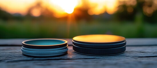 Lens filters sunset outdoors