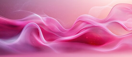 Fototapeta premium Pink smoke waves, abstract background, digital art