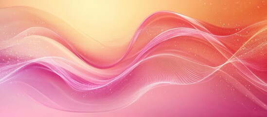 Obraz premium Pink, orange wave abstract background