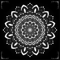 Traditional Mandala Ornament in Luxury shape – Suitable for Spiritual Projects, Fabric Prints, Posters, and Wellness Branding, Coloring Books, Stationary, and Relaxation Themes with silver color
