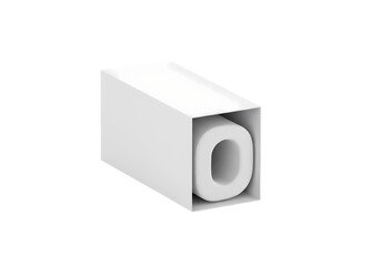 Fototapeta premium 3D Render White Letter O Block on Transparent background
