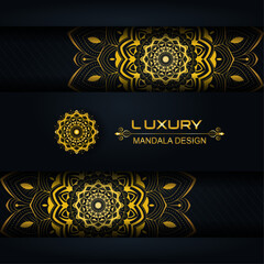 Mandala design with luxury ornament shape | Creative abstract mandala design with shadow, double object | Floral modern vector with golden color