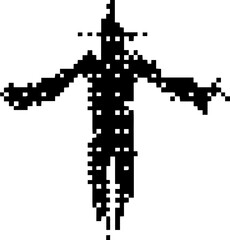 Dark Aesthetic Dithering Graphic Element