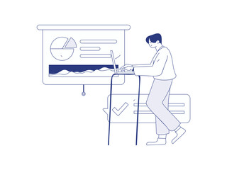 Virtual characters social communication concept business flat vector hand drawn illustration
