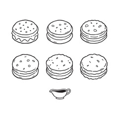 Hand drawn biscuits and gravy sketch illustration