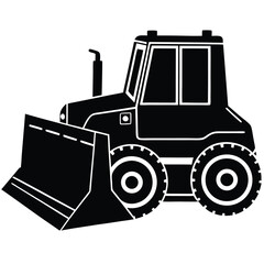 Farm tractor, black and white silhouette logo design isolated on a white background.  A farm Tractor Silhouette. Vector illustration, Tractor, Farm Tractor silhouette vector illustration.