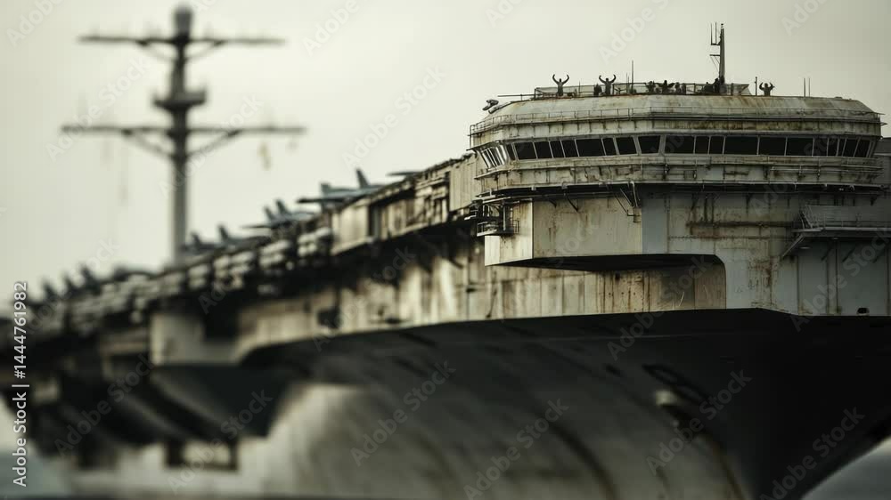 Poster a large ship anchored in calm waters, great for commercial or editorial use