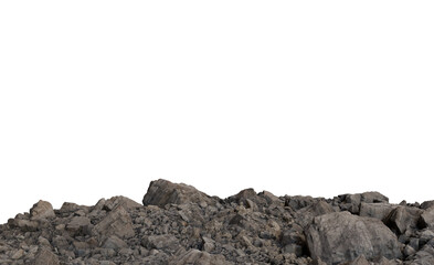 Rocky landscape with a detailed texture of various sized rocks, a low horizon line, and highlighted edges