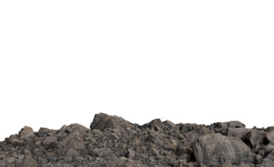 Rocky landscape with a detailed texture of various sized rocks, a low horizon line, and highlighted edges