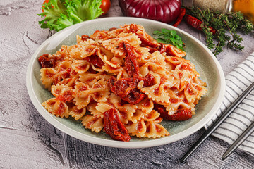 Italian pasta with dry tomato