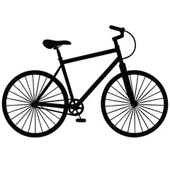 Obraz premium Bicycle Icon, black bicycle isolated on white. silhouette bike icon logo, bicycle icon , vector, bicycle icon , vector, cruiser bike icon line art vector, set of bicycle icons, collection of cycle.