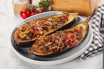 Baked eggplant with minced meat