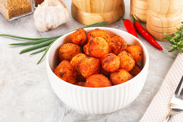 Baked young potato with paprika