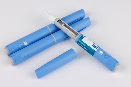Close-up image of Semaglutide pens for glucose and weight management