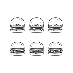 Hand Drawn Cheeseburger Vector with Minimalist Style