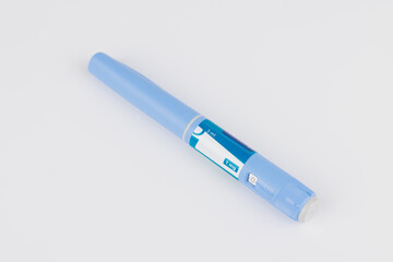 Semaglutide medical pens isolated on white studio setting for stock use