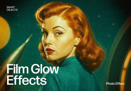 Vintage Film Glow Photo Effect Layout