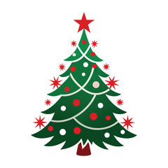 Obraz premium christmas tree on white background