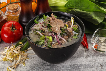 Vietnamese cuisine - Pho Bo soup with beef