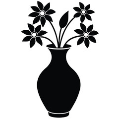 Set of icons of vases, clay amphorae. Black silhouette of vessels of different shapes. Vector illustration, Detailed illustration of ancient greek pottery ceramic vases silhouettes.Modern illustration