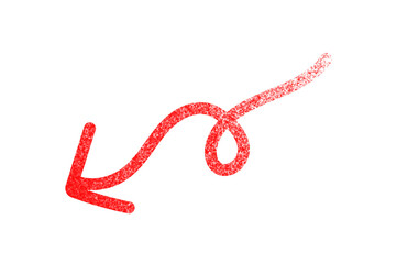 Hand drawn swirling arrow with grain effect