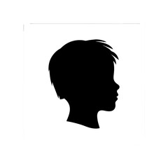 Boy silhouette profile vector