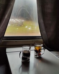 Cups of tea on a train journey
