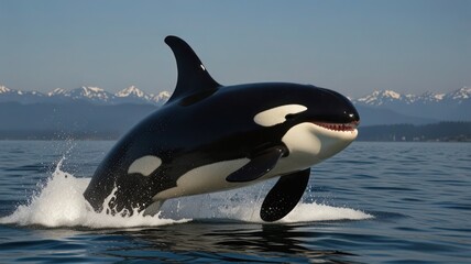 Fototapeta premium jumping killer whale