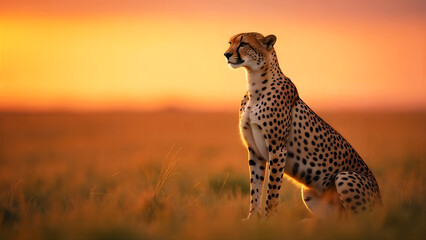 Obraz premium Fast And Graceful Cheetah In The Wild Of The Savannah