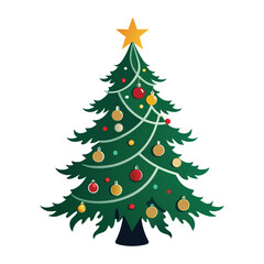 Fototapeta premium christmas tree on white background