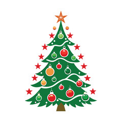 Fototapeta premium christmas tree isolated on white