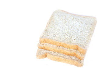 Homemade slide soft bread isolated on white background. Concept, food for breakfast.         