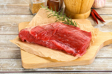 Raw beef flesh for cooking