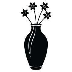 Set of icons of vases, clay amphorae. Black silhouette of vessels of different shapes. Vector illustration, Detailed illustration of ancient greek pottery ceramic vases silhouettes.Modern illustration